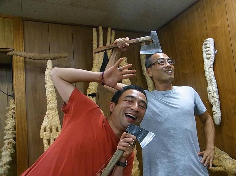 奈良の安藤アトリエでの２人