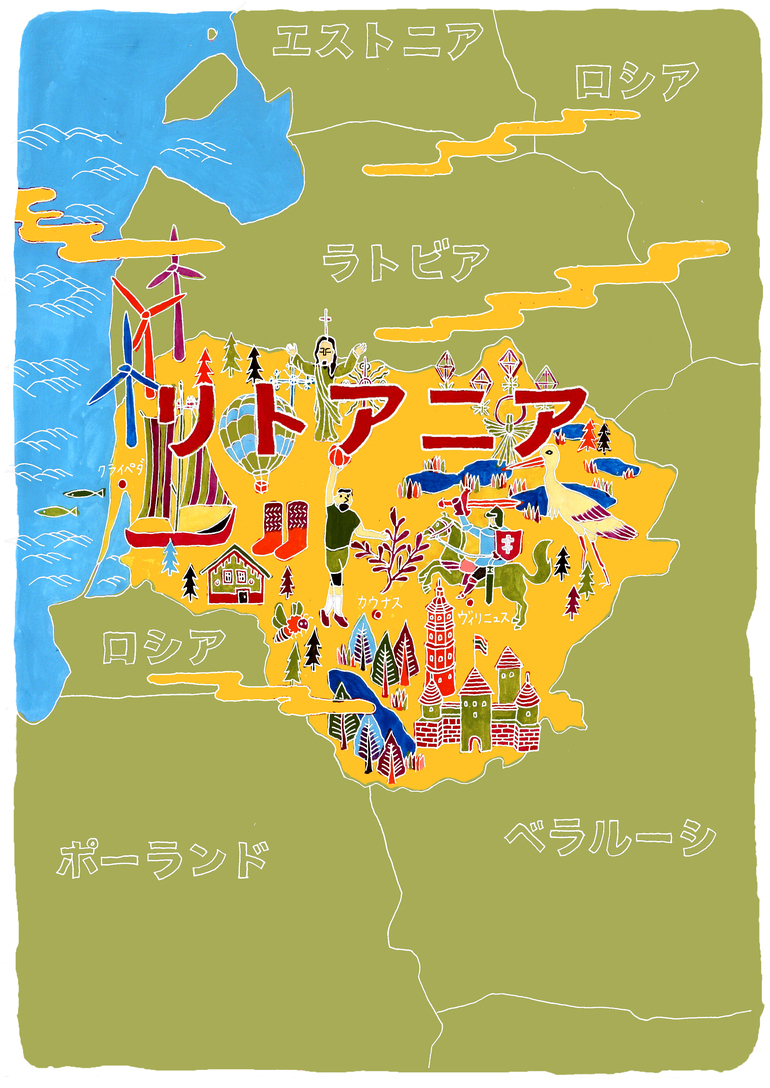 リトアニアイラストマップ &copy;Yuki Nagatomo
