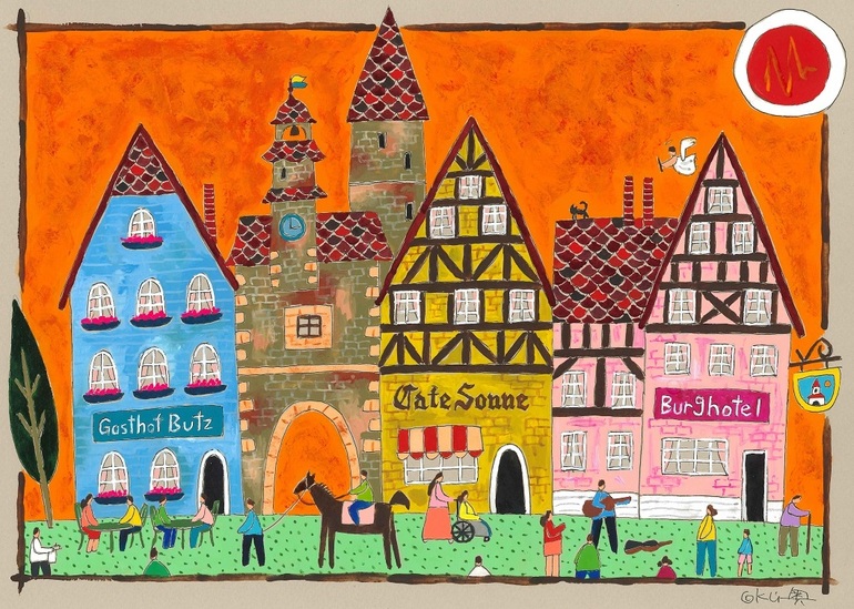世界50ケ国を旅した画家が、世界の街角を100枚描いて、全国7ケ所で個展